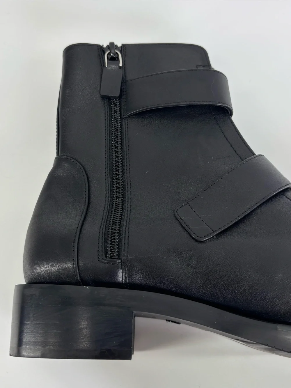 Stuart Weitzman Ryder boots 9 black Geo Buckle Pearl Crystal